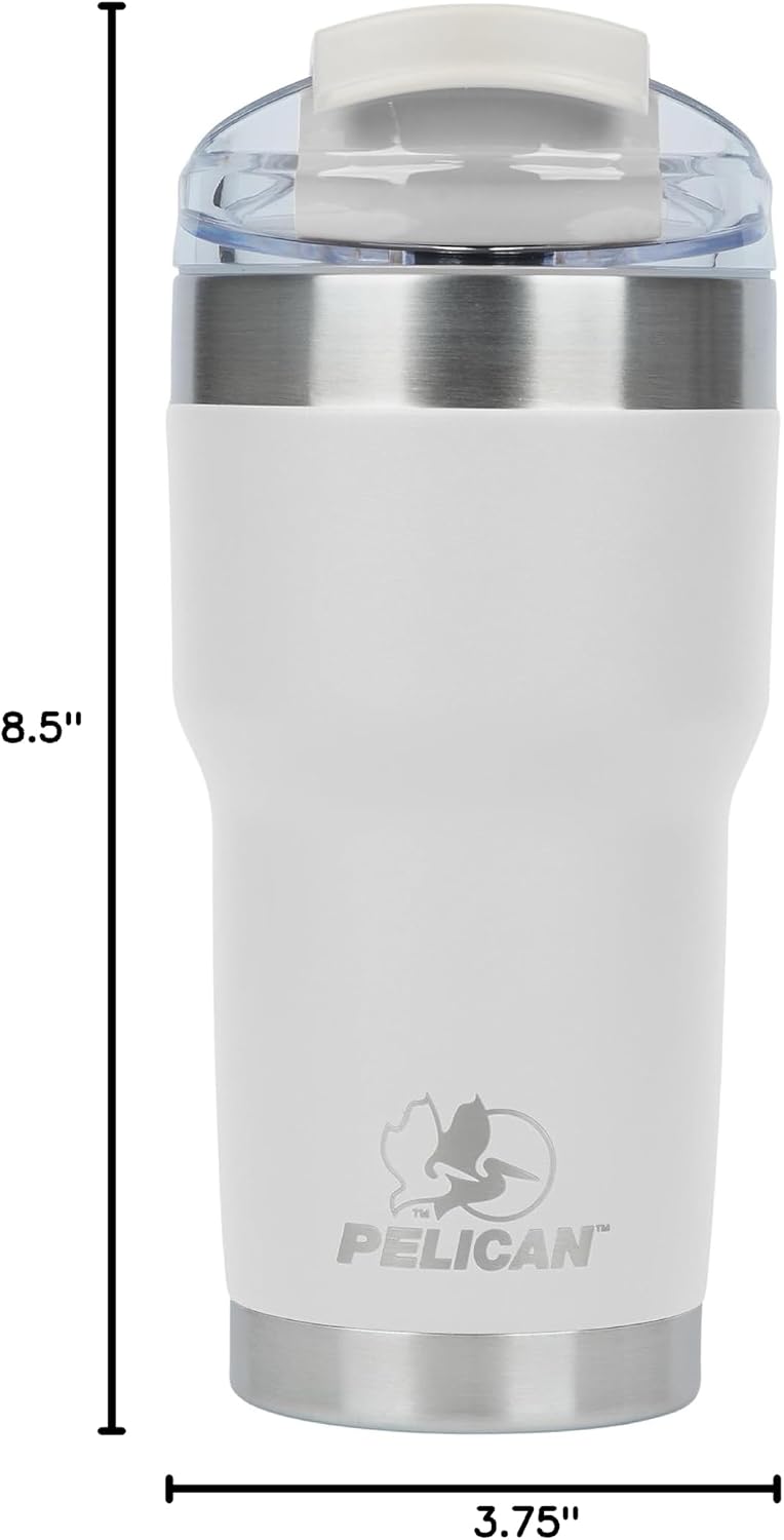 Pelican Traveler™ 22 oz Vacuum Insulated Tumbler - Stainless Steel Double Wall Travel with Dual Lid, Powder Coated Insulated Coffee Mug For Hot Cold Drinks, Sirius