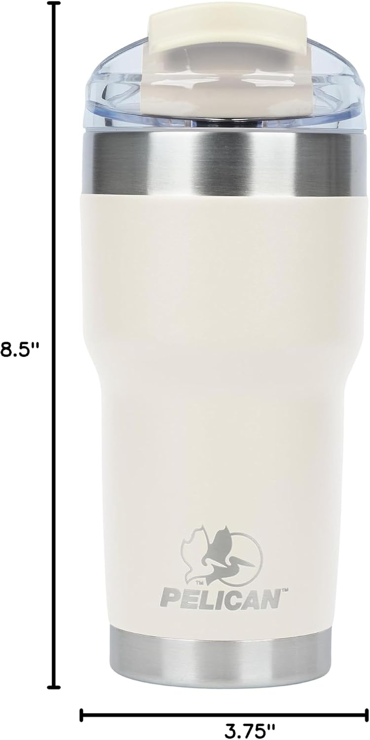 Pelican Traveler™ 22 oz Vacuum Insulated Tumbler - Stainless Steel Double Wall Travel with Dual Lid, Powder Coated Insulated Coffee Mug For Hot Cold Drinks, Sirius