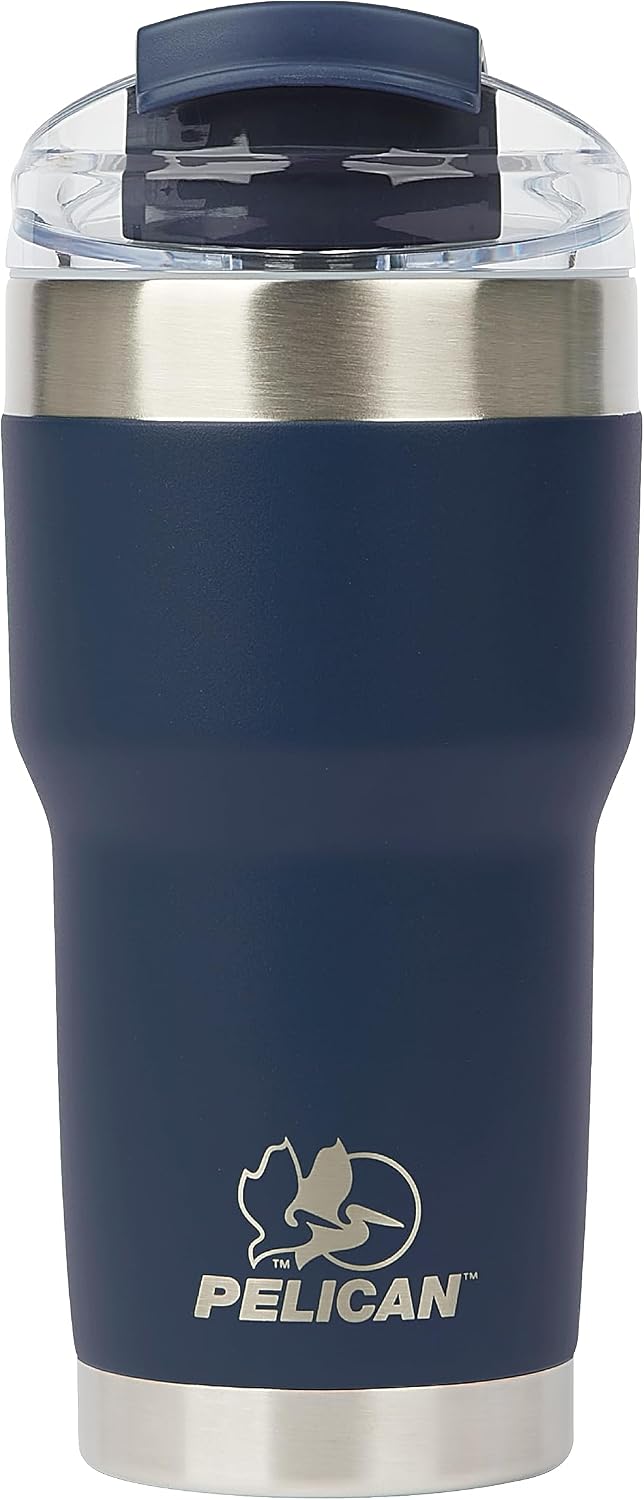 Pelican Traveler™ 22 oz Vacuum Insulated Tumbler - Stainless Steel Double Wall Travel with Dual Lid, Powder Coated Insulated Coffee Mug For Hot Cold Drinks, Sirius