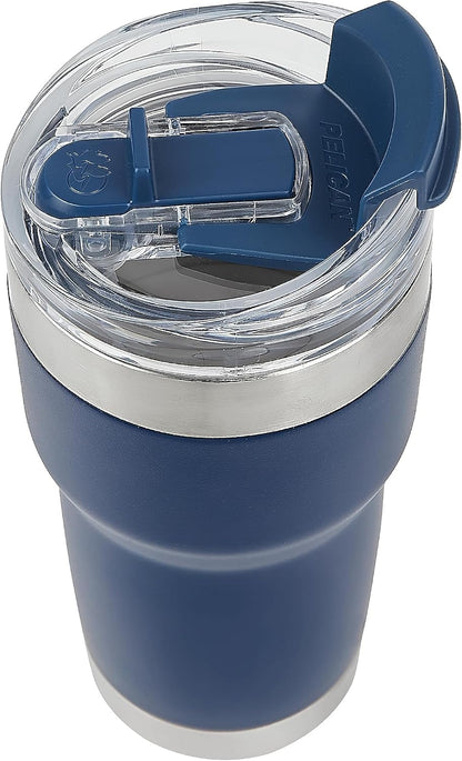 Pelican Traveler™ 22 oz Vacuum Insulated Tumbler - Stainless Steel Double Wall Travel with Dual Lid, Powder Coated Insulated Coffee Mug For Hot Cold Drinks, Sirius