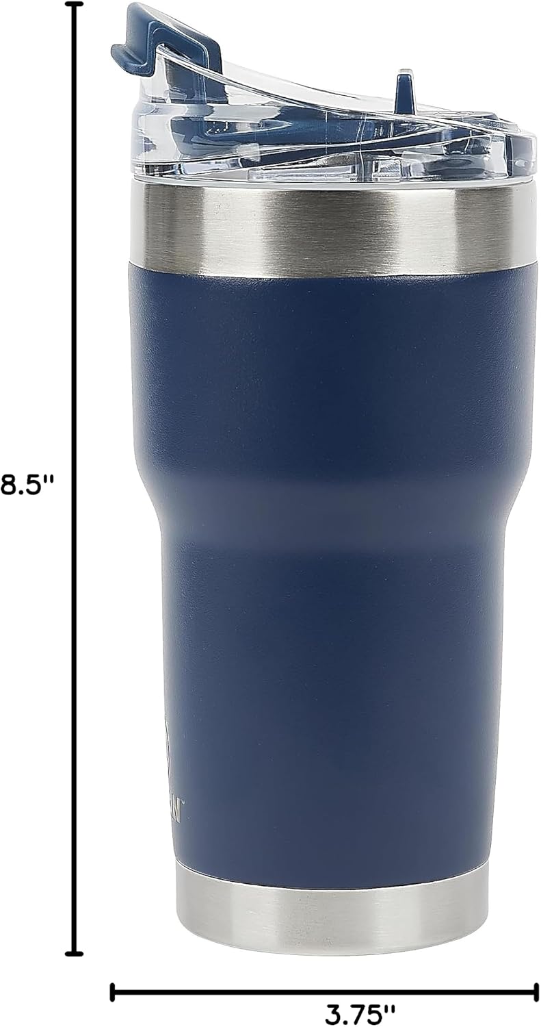 Pelican Traveler™ 22 oz Vacuum Insulated Tumbler - Stainless Steel Double Wall Travel with Dual Lid, Powder Coated Insulated Coffee Mug For Hot Cold Drinks, Sirius