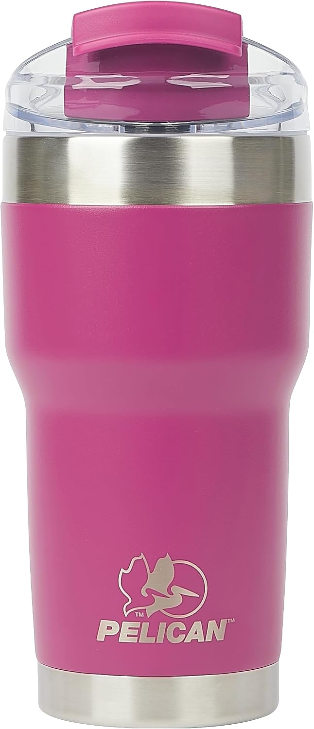 Pelican Traveler™ 22 oz Vacuum Insulated Tumbler - Stainless Steel Double Wall Travel with Dual Lid, Powder Coated Insulated Coffee Mug For Hot Cold Drinks, Sirius