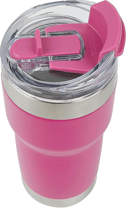 Pelican Traveler™ 22 oz Vacuum Insulated Tumbler - Stainless Steel Double Wall Travel with Dual Lid, Powder Coated Insulated Coffee Mug For Hot Cold Drinks, Sirius