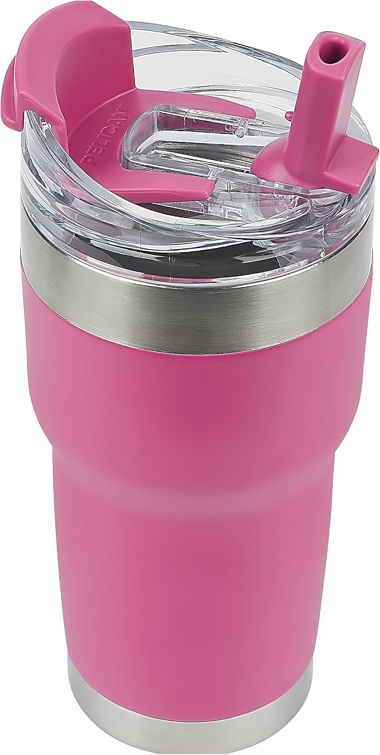 Pelican Traveler™ 22 oz Vacuum Insulated Tumbler - Stainless Steel Double Wall Travel with Dual Lid, Powder Coated Insulated Coffee Mug For Hot Cold Drinks, Sirius