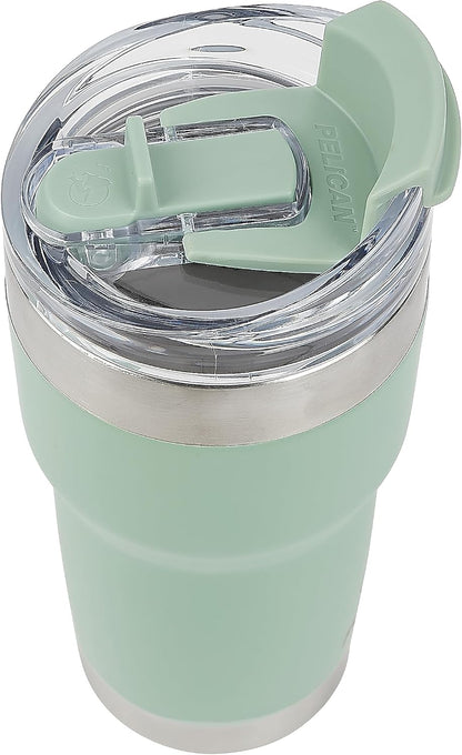 Pelican Traveler™ 22 oz Vacuum Insulated Tumbler - Stainless Steel Double Wall Travel with Dual Lid, Powder Coated Insulated Coffee Mug For Hot Cold Drinks, Sirius