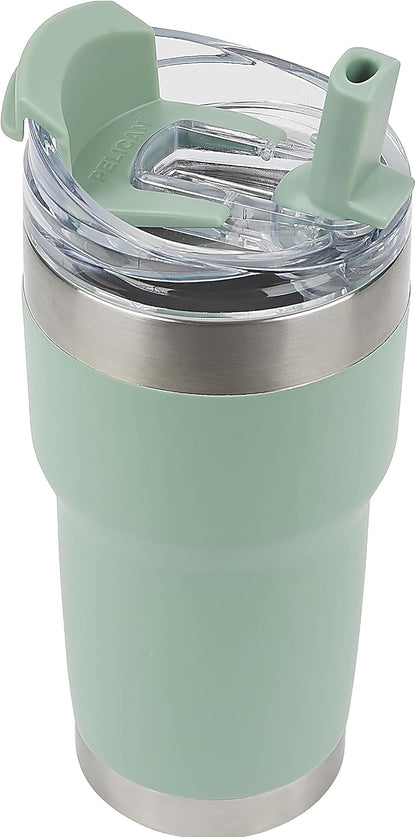 Pelican Traveler™ 22 oz Vacuum Insulated Tumbler - Stainless Steel Double Wall Travel with Dual Lid, Powder Coated Insulated Coffee Mug For Hot Cold Drinks, Sirius