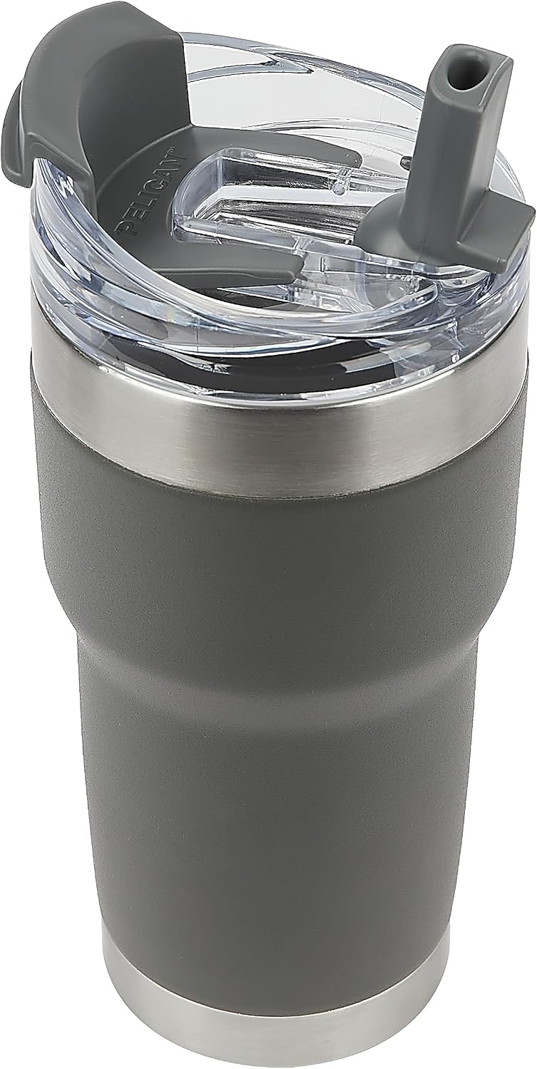 Pelican Traveler™ 22 oz Vacuum Insulated Tumbler - Stainless Steel Double Wall Travel with Dual Lid, Powder Coated Insulated Coffee Mug For Hot Cold Drinks, Sirius