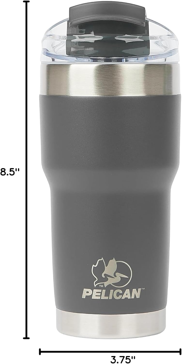 Pelican Traveler™ 22 oz Vacuum Insulated Tumbler - Stainless Steel Double Wall Travel with Dual Lid, Powder Coated Insulated Coffee Mug For Hot Cold Drinks, Sirius