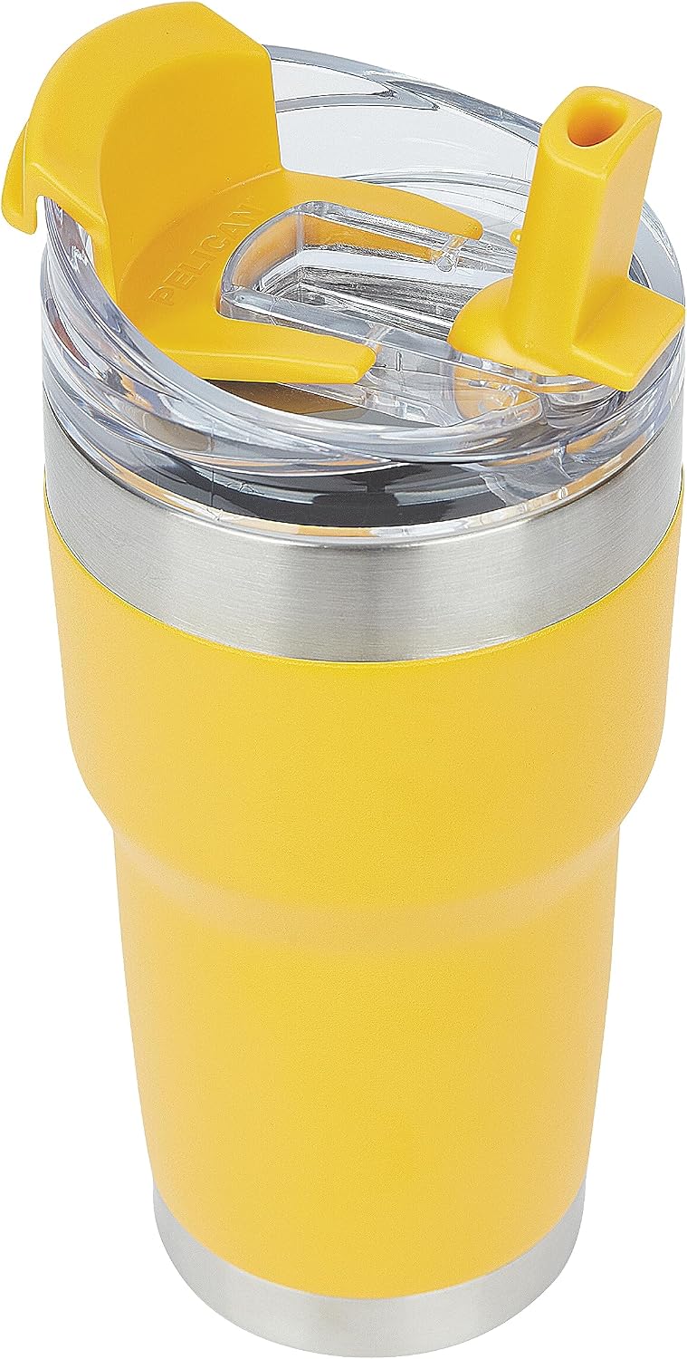 Pelican Traveler™ 22 oz Vacuum Insulated Tumbler - Stainless Steel Double Wall Travel with Dual Lid, Powder Coated Insulated Coffee Mug For Hot Cold Drinks, Sirius