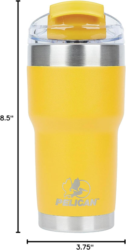 Pelican Traveler™ 22 oz Vacuum Insulated Tumbler - Stainless Steel Double Wall Travel with Dual Lid, Powder Coated Insulated Coffee Mug For Hot Cold Drinks, Sirius