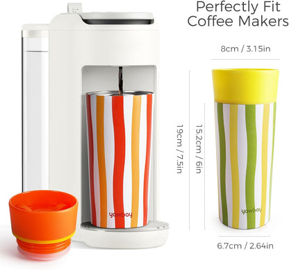 12 Oz Coffee Tumbler Insulated Travel Coffee Mug for Hot and Cold | BPA-free One-Press 360°Sip Lid,Easy One-hand Use,Detachable Cap,Cupholder-friendly,Built-in Silicone Base,Vacuum Insulated