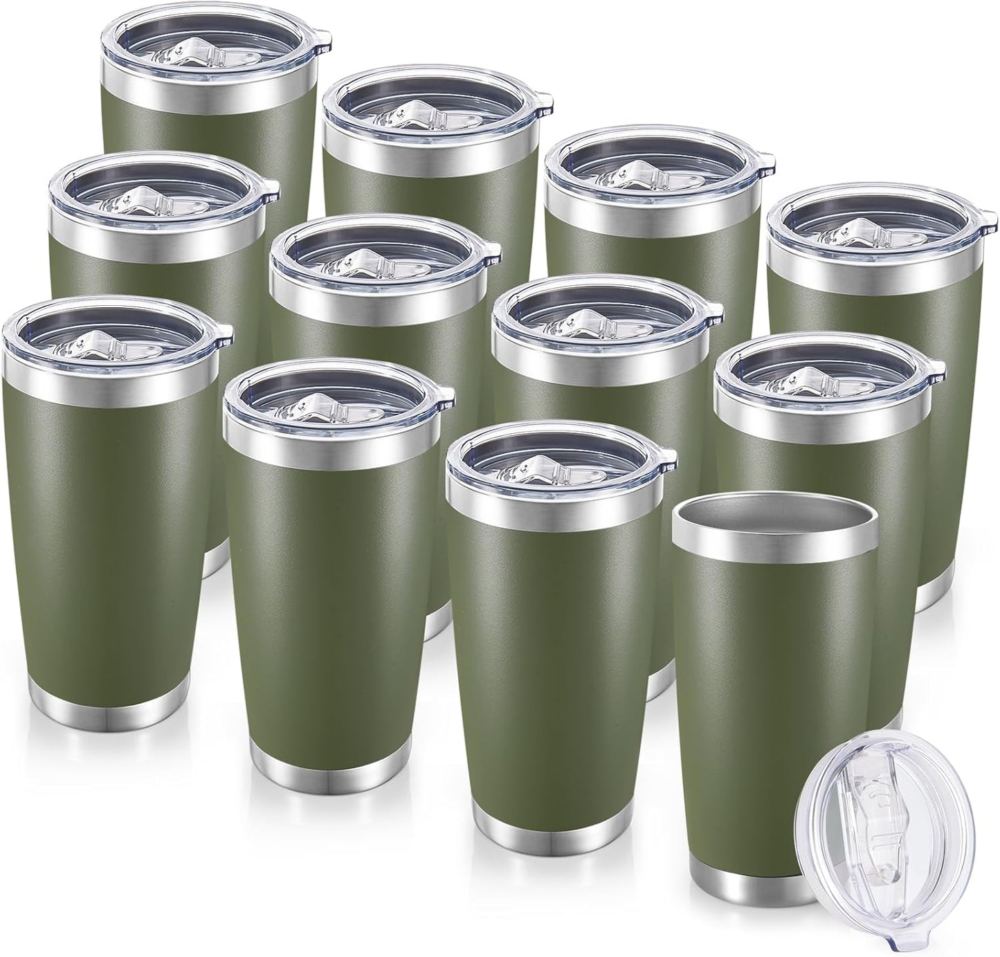 20 oz Tumblers Stainless Steel Tumbler with Lid, 1 Pack | Orange, 20oz Insulated Coffee Mug, Double Wall Vacuum, Powder Coated Cup, for Hot and Cold Drinks