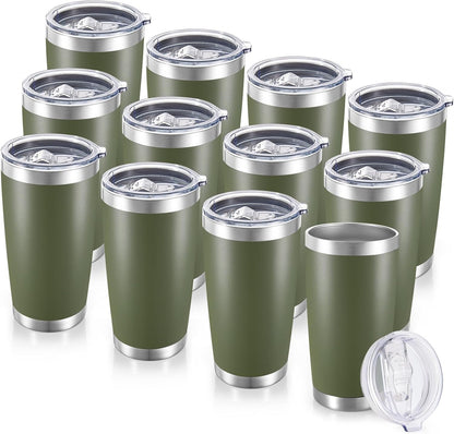 20 oz Tumblers Stainless Steel Tumbler with Lid, 1 Pack | Orange, 20oz Insulated Coffee Mug, Double Wall Vacuum, Powder Coated Cup, for Hot and Cold Drinks