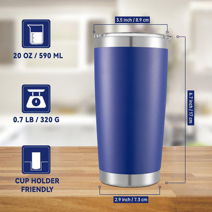 20 oz Tumblers Stainless Steel Tumbler with Lid, 1 Pack | Orange, 20oz Insulated Coffee Mug, Double Wall Vacuum, Powder Coated Cup, for Hot and Cold Drinks