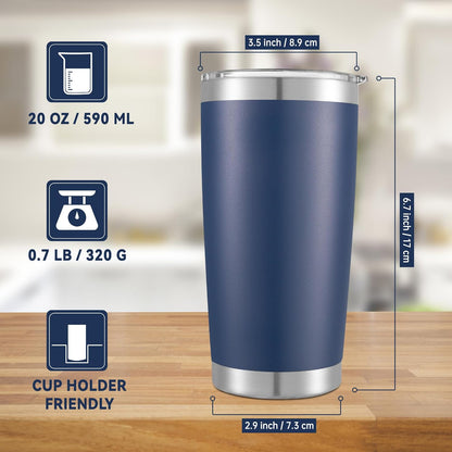 20 oz Tumblers Stainless Steel Tumbler with Lid, 1 Pack | Orange, 20oz Insulated Coffee Mug, Double Wall Vacuum, Powder Coated Cup, for Hot and Cold Drinks