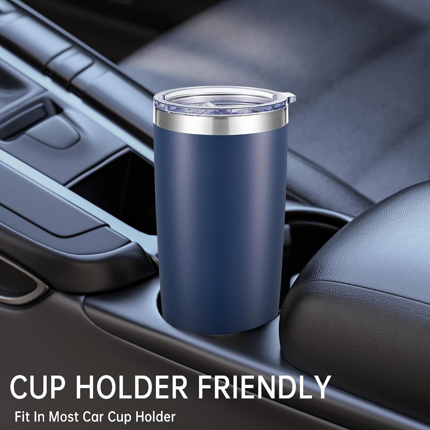 20 oz Tumblers Stainless Steel Tumbler with Lid, 1 Pack | Orange, 20oz Insulated Coffee Mug, Double Wall Vacuum, Powder Coated Cup, for Hot and Cold Drinks