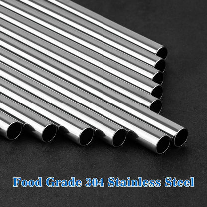 8PCS Stainless Steel Straws Fit for 40oz Stanley Tumblers, Silver