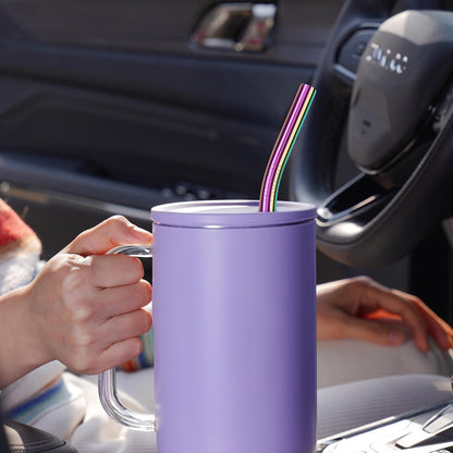 8PCS Stainless Steel Straws Fit for 40oz Stanley Tumblers, Silver