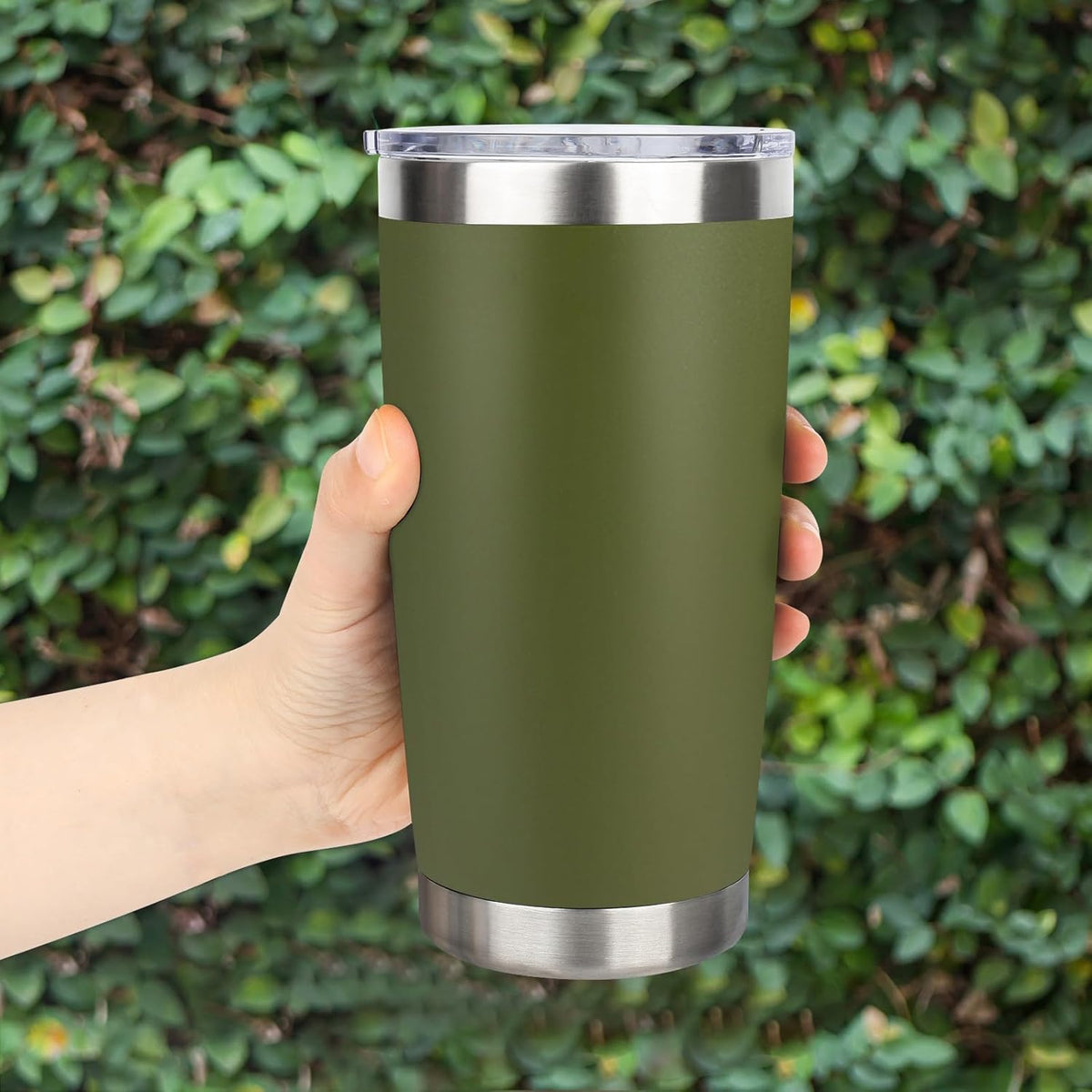 20oz Stainless Steel Tumbler with Lid, Travel Mug - Double Wall Vacuum Powder Coated Cup - Red