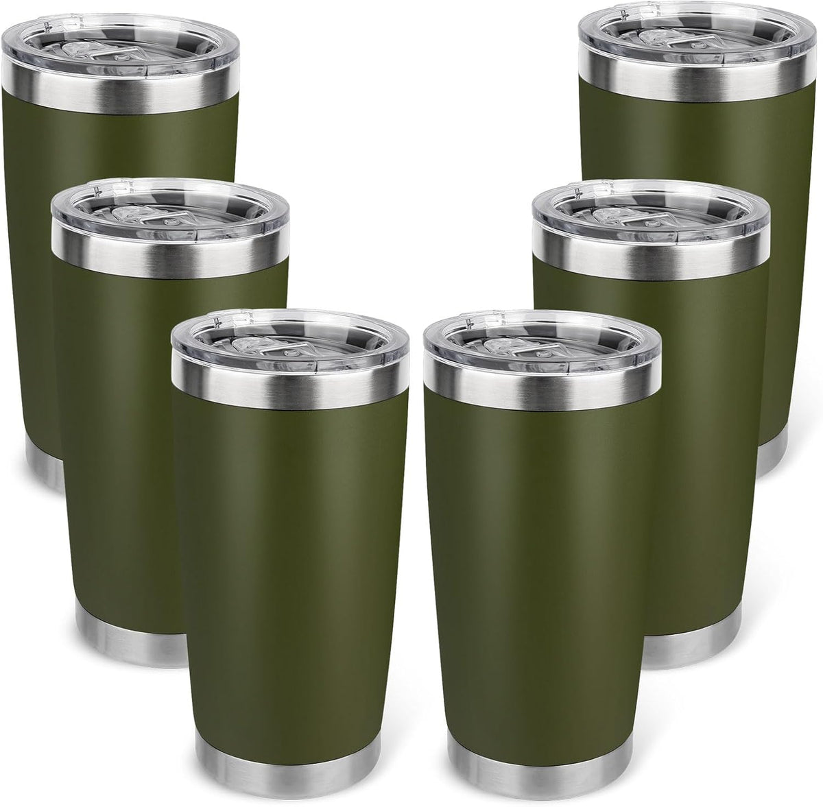 20oz Stainless Steel Tumbler with Lid, Travel Mug - Double Wall Vacuum Powder Coated Cup - Red