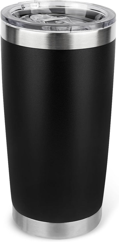 20oz Stainless Steel Tumbler with Lid, Travel Mug - Double Wall Vacuum Powder Coated Cup - Red