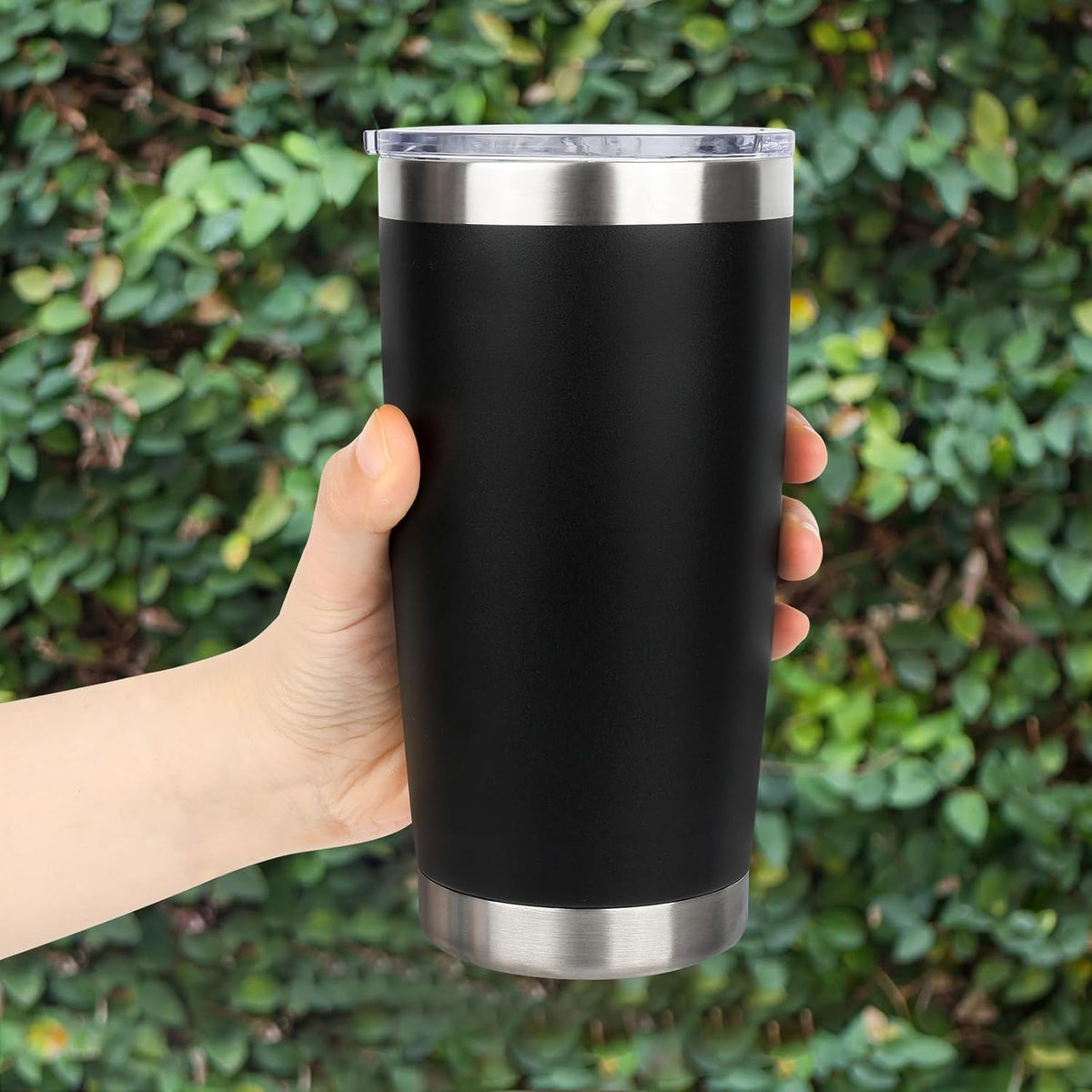 20oz Stainless Steel Tumbler with Lid, Travel Mug - Double Wall Vacuum Powder Coated Cup - Red
