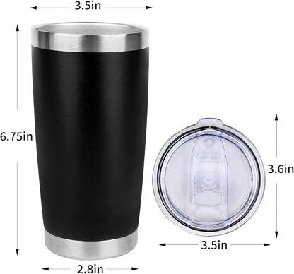 20oz Stainless Steel Tumbler with Lid, Travel Mug - Double Wall Vacuum Powder Coated Cup - Red