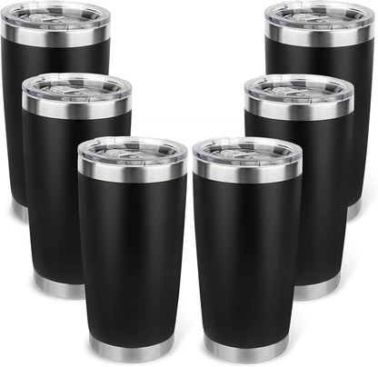 20oz Stainless Steel Tumbler with Lid, Travel Mug - Double Wall Vacuum Powder Coated Cup - Red