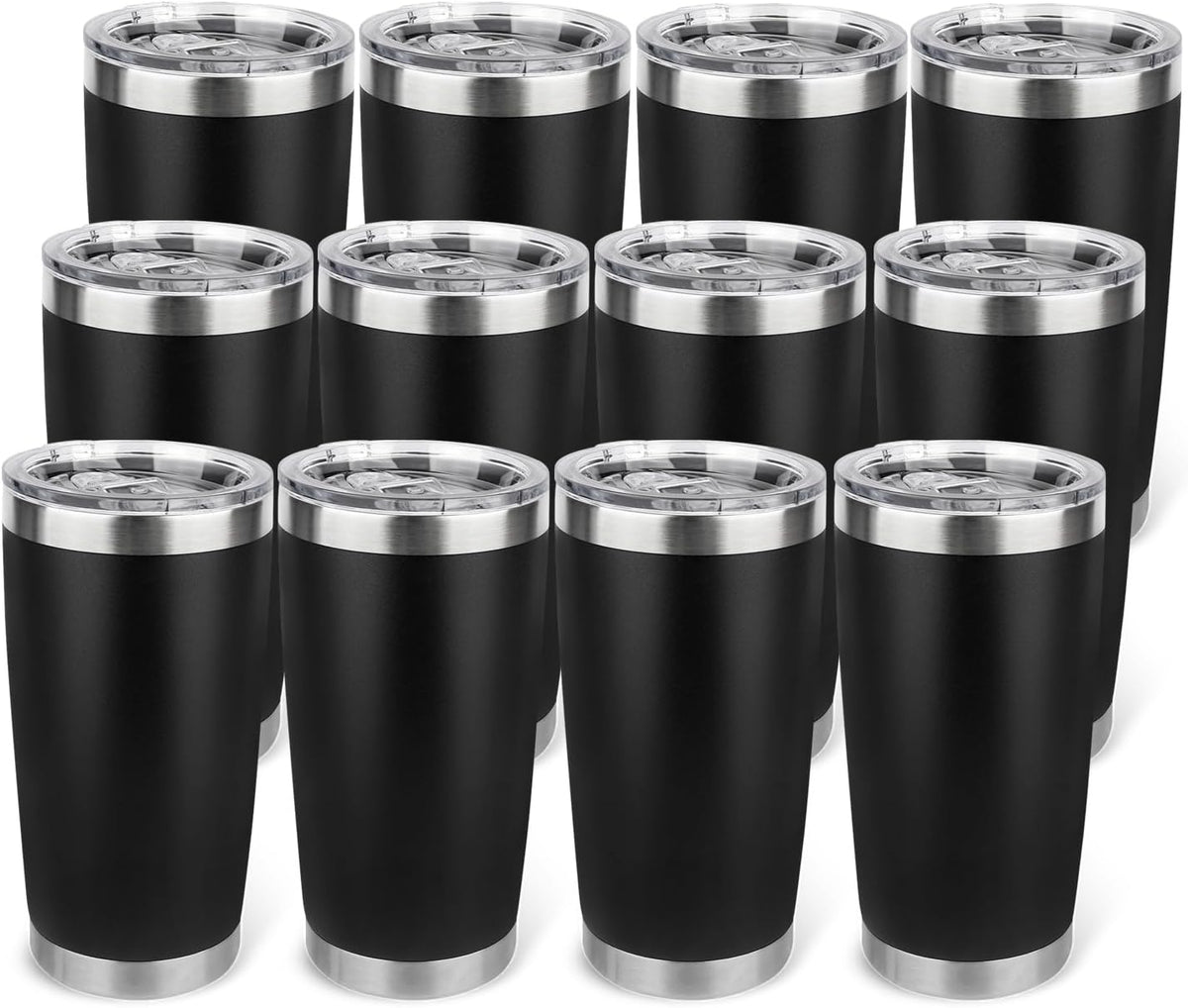 20oz Stainless Steel Tumbler with Lid, Travel Mug - Double Wall Vacuum Powder Coated Cup - Red