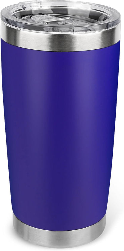 20oz Stainless Steel Tumbler with Lid, Travel Mug - Double Wall Vacuum Powder Coated Cup - Red
