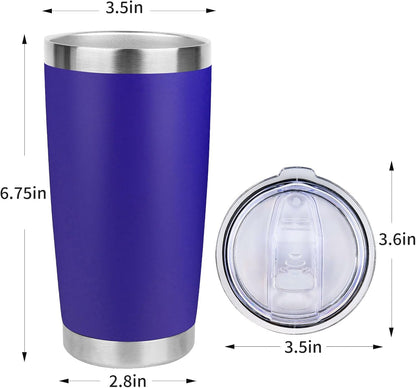 20oz Stainless Steel Tumbler with Lid, Travel Mug - Double Wall Vacuum Powder Coated Cup - Red