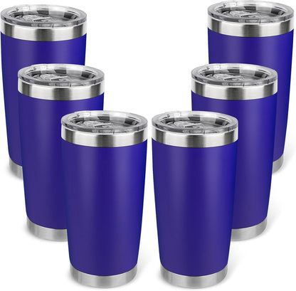 20oz Stainless Steel Tumbler with Lid, Travel Mug - Double Wall Vacuum Powder Coated Cup - Red