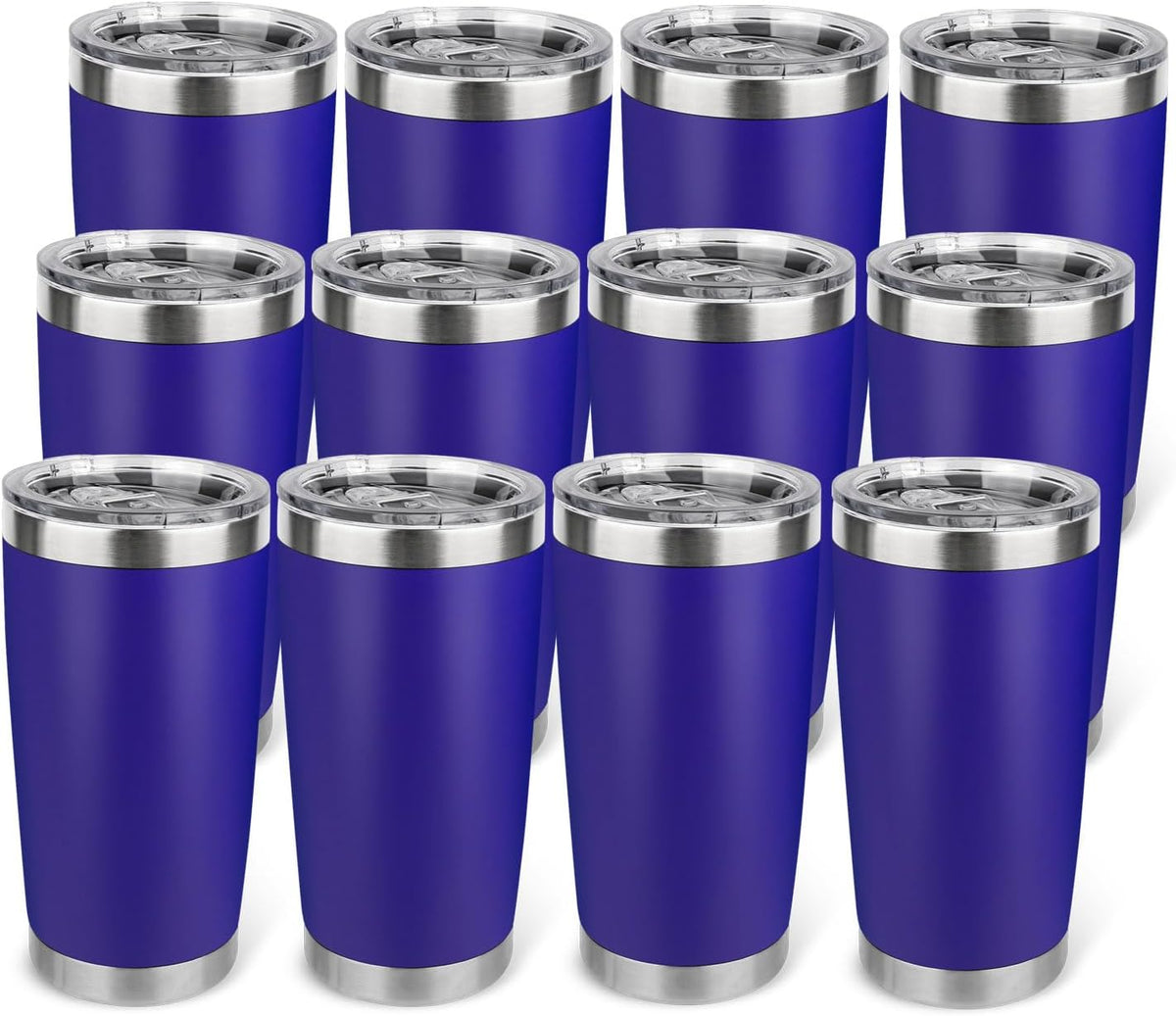 20oz Stainless Steel Tumbler with Lid, Travel Mug - Double Wall Vacuum Powder Coated Cup - Red