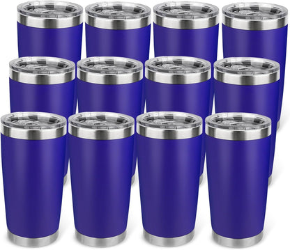 20oz Stainless Steel Tumbler with Lid, Travel Mug - Double Wall Vacuum Powder Coated Cup - Red