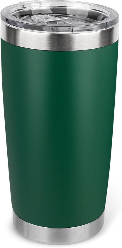 20oz Stainless Steel Tumbler with Lid, Travel Mug - Double Wall Vacuum Powder Coated Cup - Red