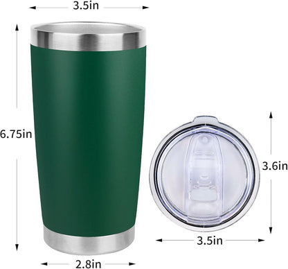20oz Stainless Steel Tumbler with Lid, Travel Mug - Double Wall Vacuum Powder Coated Cup - Red