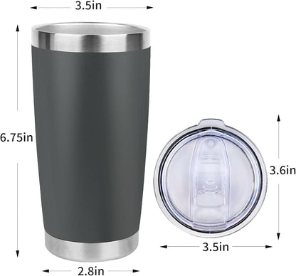 20oz Stainless Steel Tumbler with Lid, Travel Mug - Double Wall Vacuum Powder Coated Cup - Red