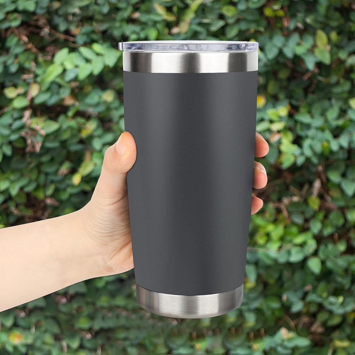 20oz Stainless Steel Tumbler with Lid, Travel Mug - Double Wall Vacuum Powder Coated Cup - Red