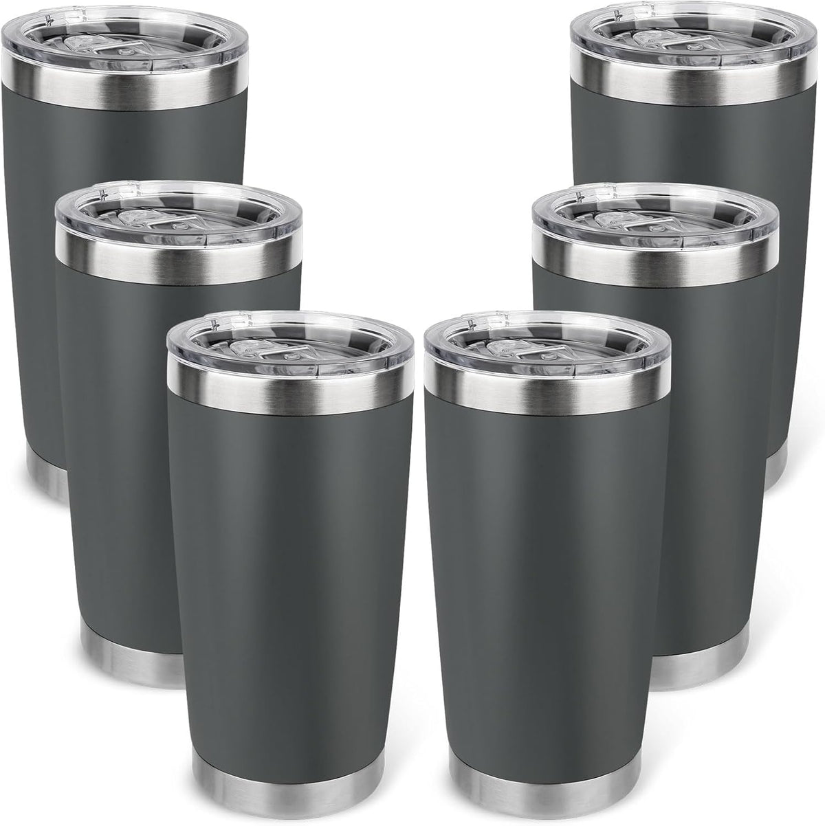 20oz Stainless Steel Tumbler with Lid, Travel Mug - Double Wall Vacuum Powder Coated Cup - Red