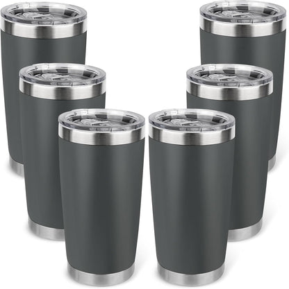 20oz Stainless Steel Tumbler with Lid, Travel Mug - Double Wall Vacuum Powder Coated Cup - Red