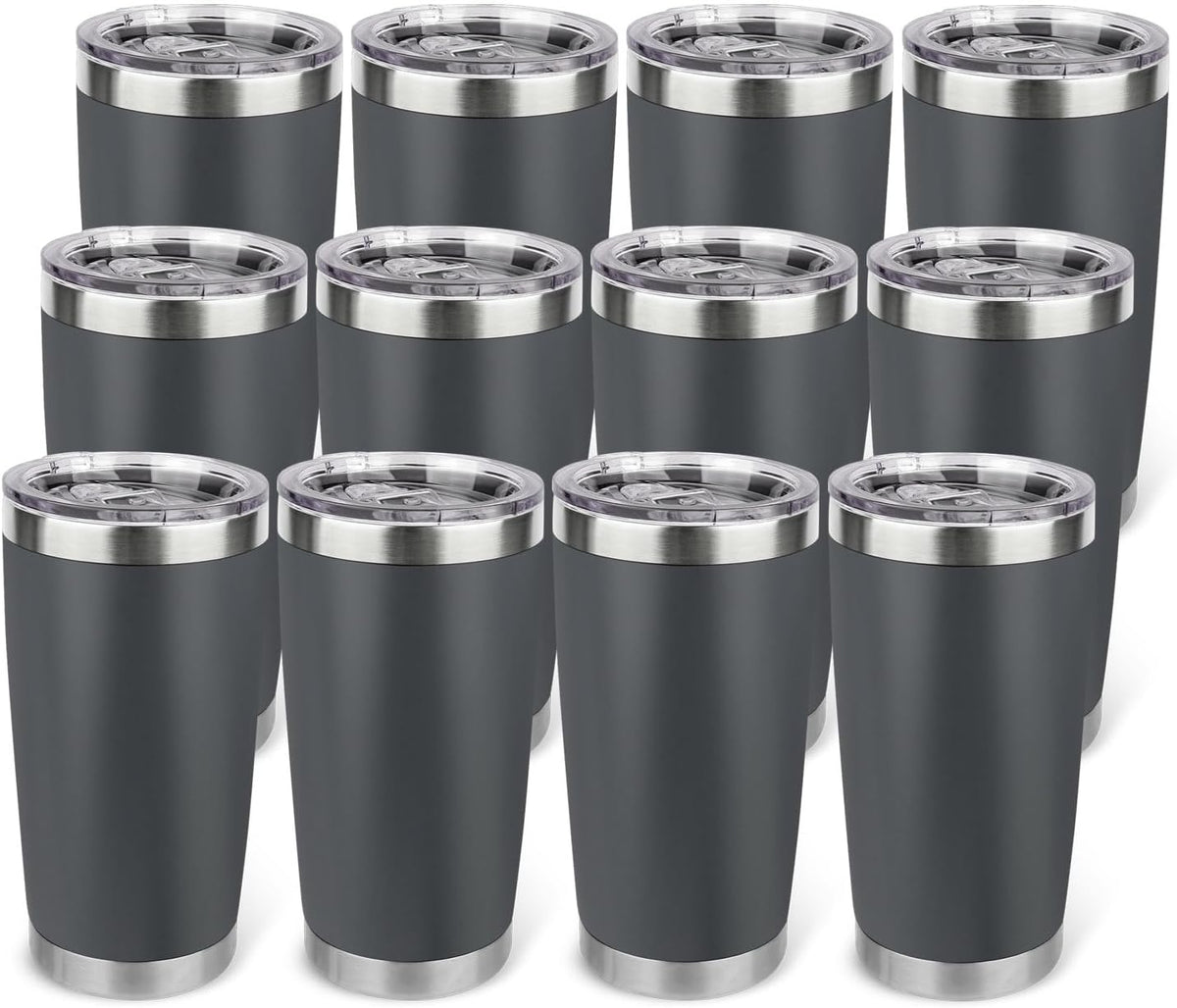 20oz Stainless Steel Tumbler with Lid, Travel Mug - Double Wall Vacuum Powder Coated Cup - Red
