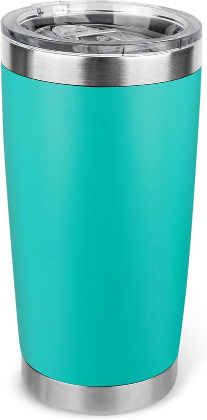 20oz Stainless Steel Tumbler with Lid, Travel Mug - Double Wall Vacuum Powder Coated Cup - Red