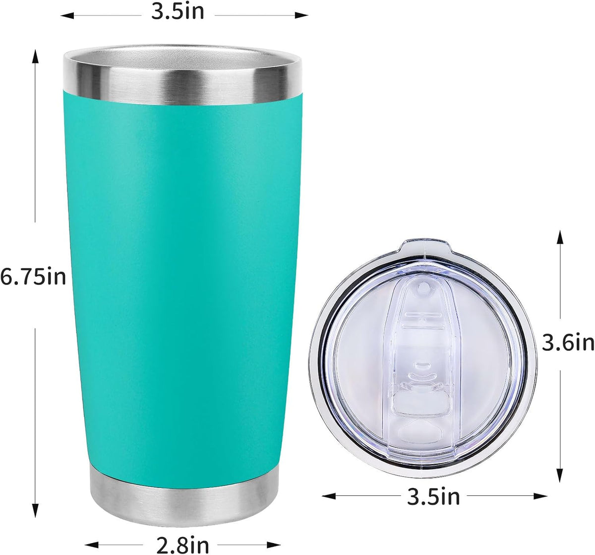 20oz Stainless Steel Tumbler with Lid, Travel Mug - Double Wall Vacuum Powder Coated Cup - Red