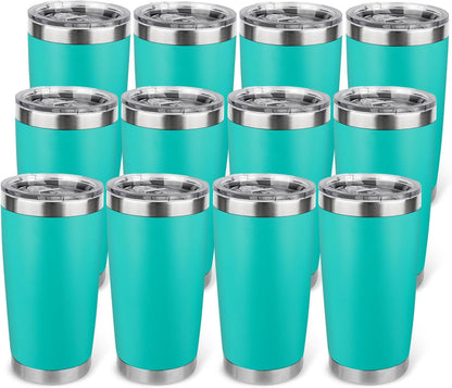 20oz Stainless Steel Tumbler with Lid, Travel Mug - Double Wall Vacuum Powder Coated Cup - Red