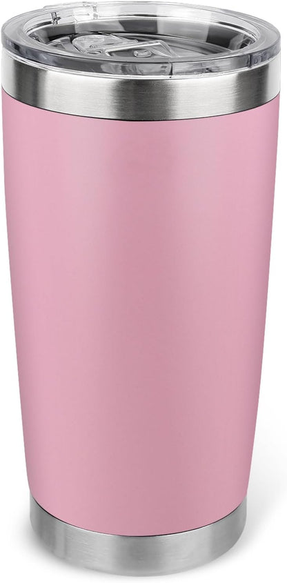 20oz Stainless Steel Tumbler with Lid, Travel Mug - Double Wall Vacuum Powder Coated Cup - Red