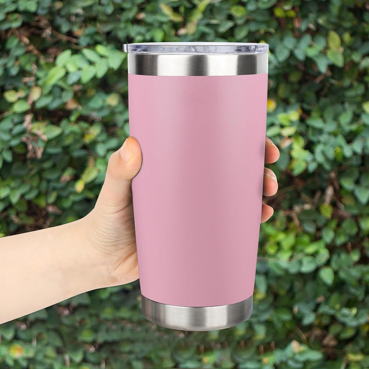 20oz Stainless Steel Tumbler with Lid, Travel Mug - Double Wall Vacuum Powder Coated Cup - Red