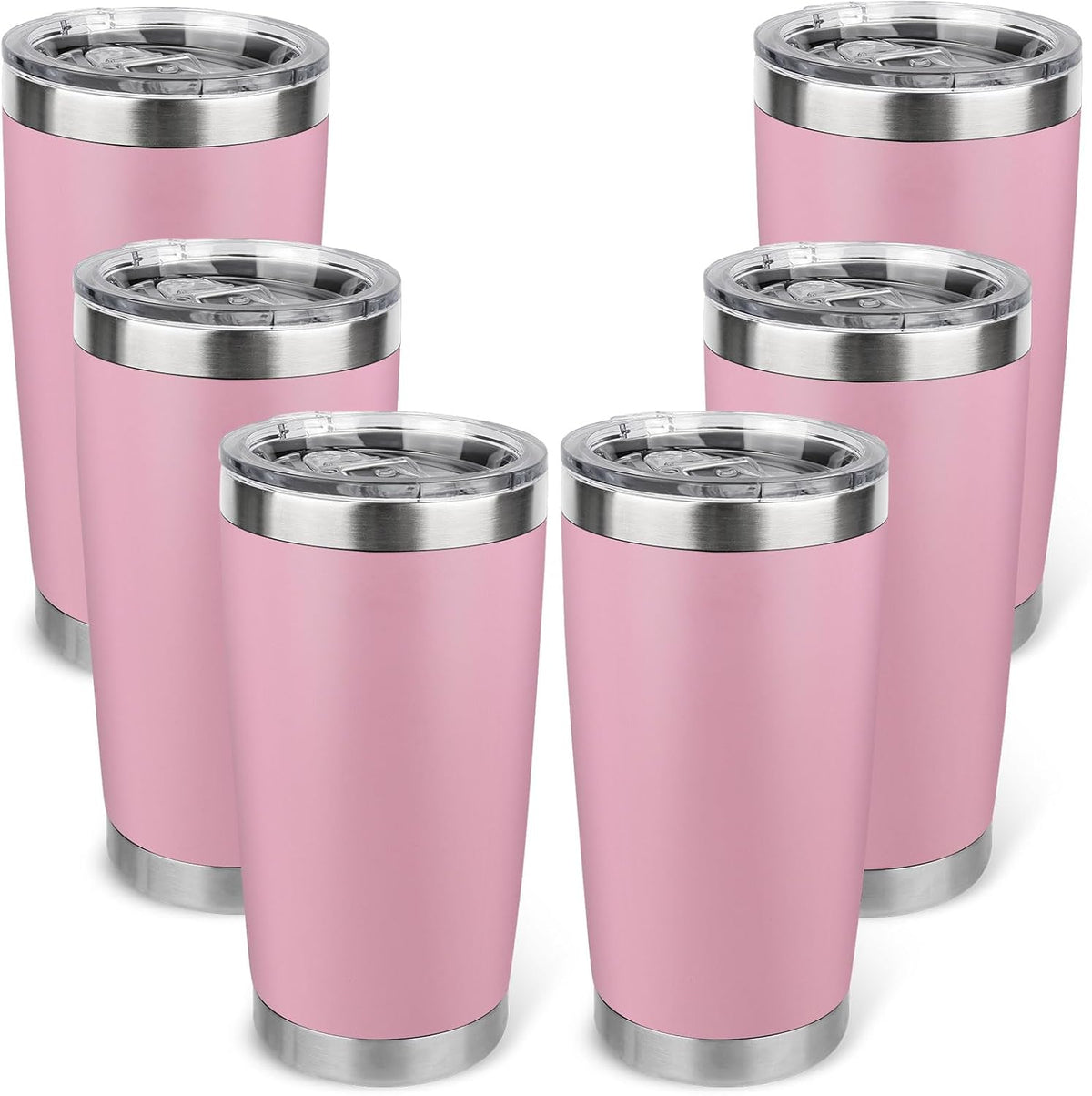 20oz Stainless Steel Tumbler with Lid, Travel Mug - Double Wall Vacuum Powder Coated Cup - Red