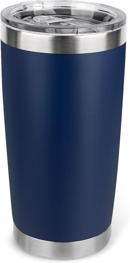 20oz Stainless Steel Tumbler with Lid, Travel Mug - Double Wall Vacuum Powder Coated Cup - Red