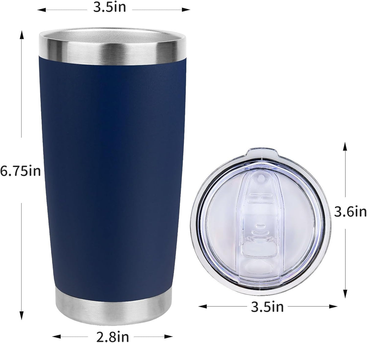 20oz Stainless Steel Tumbler with Lid, Travel Mug - Double Wall Vacuum Powder Coated Cup - Red