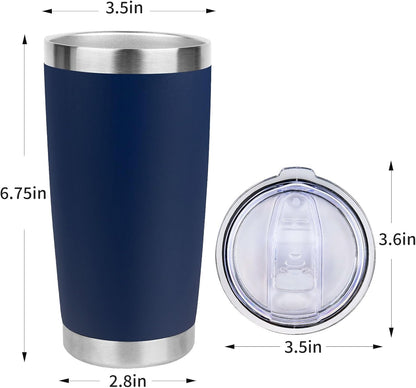 20oz Stainless Steel Tumbler with Lid, Travel Mug - Double Wall Vacuum Powder Coated Cup - Red